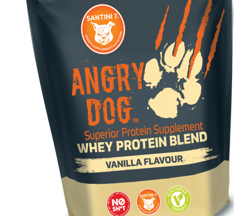 angry dog vanilla whey protein certified