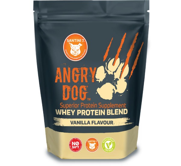 angry dog vanilla whey protein pouch 900g