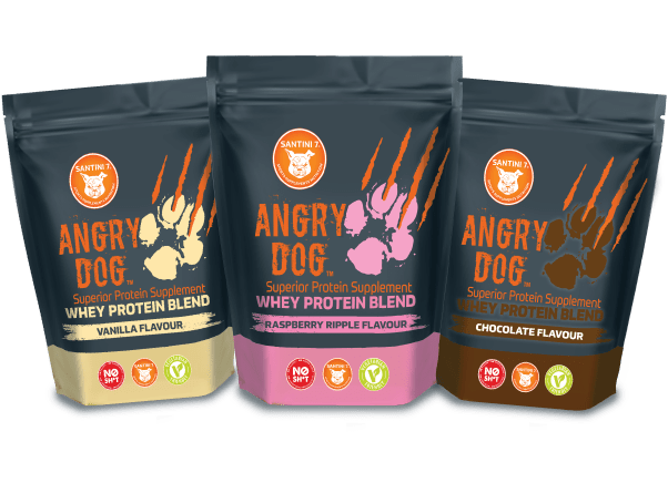 refuel recover with angry dog whey protein supplement